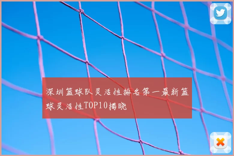 深圳篮球队灵活性排名第一最新篮球灵活性TOP10揭晓